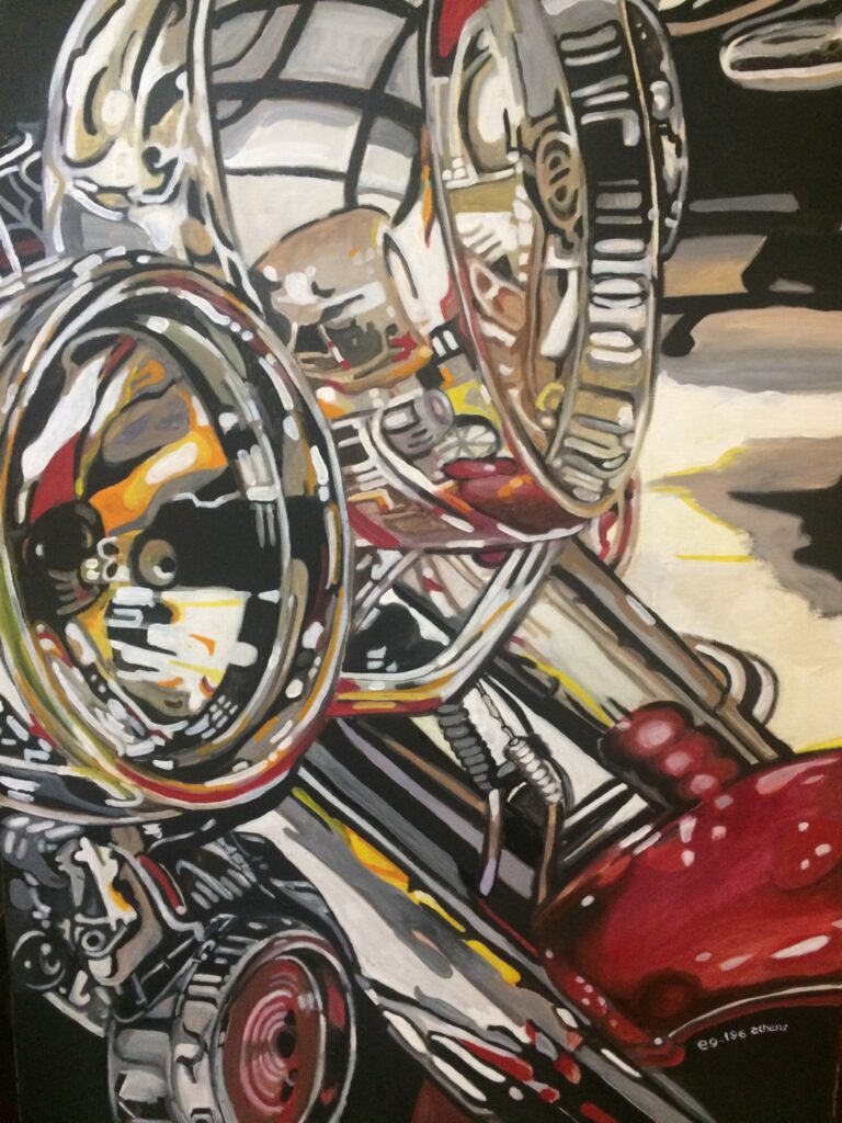 Red Harley, oil on canvas, 80x60cm