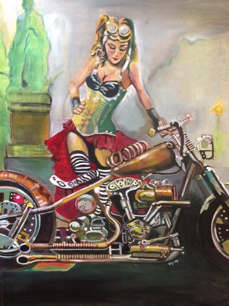 Classic Harley, oil on canvas, 80x60 cm, price 900€