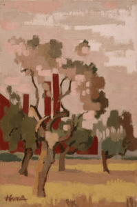 Example of a futurist painting: “Alberries” by Lucio Venna