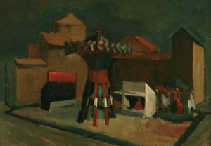 Futurism painting entitled “Luna Park” by Lucio Venna